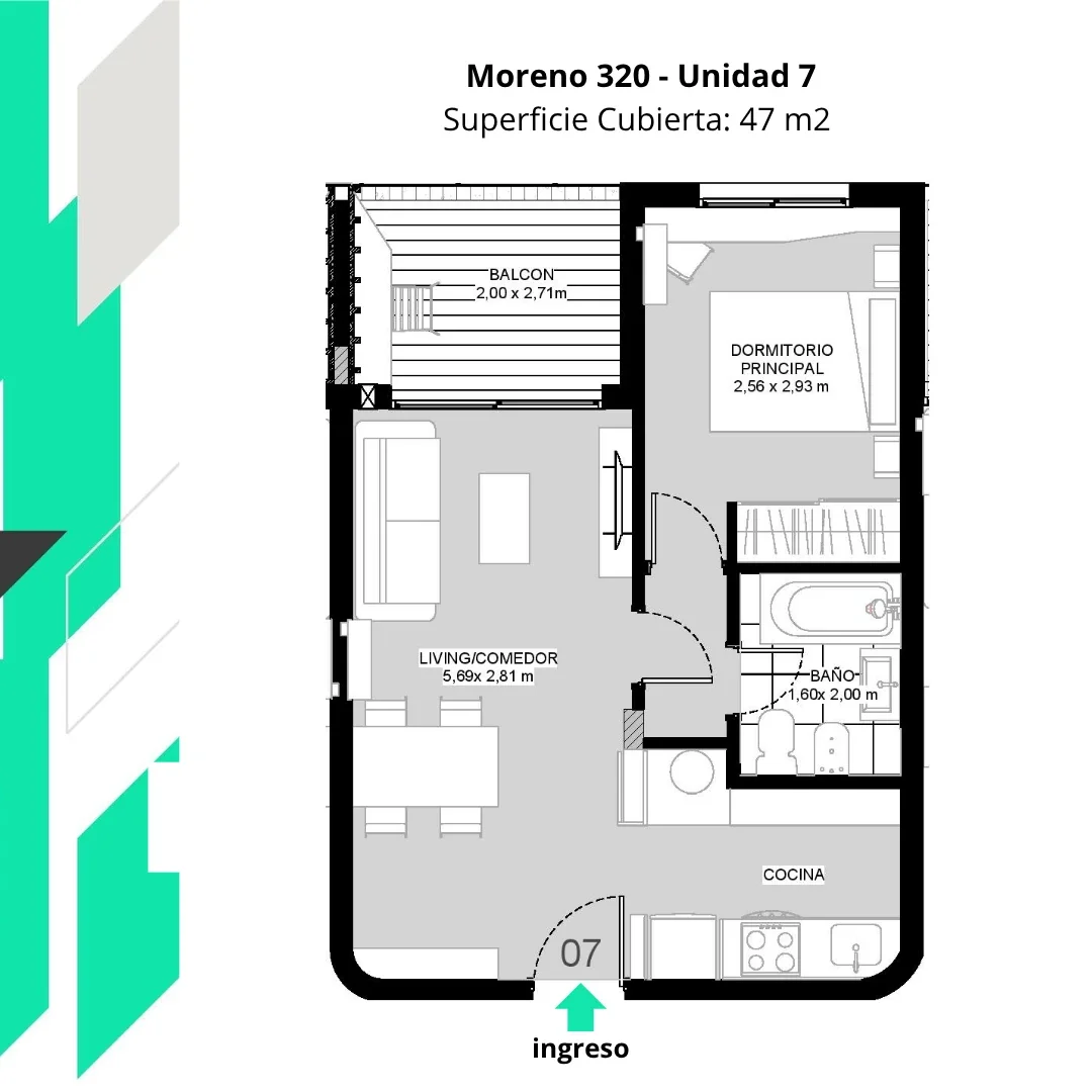 Departamento un dormitorio en venta en Moreno 300 - Imagen 2