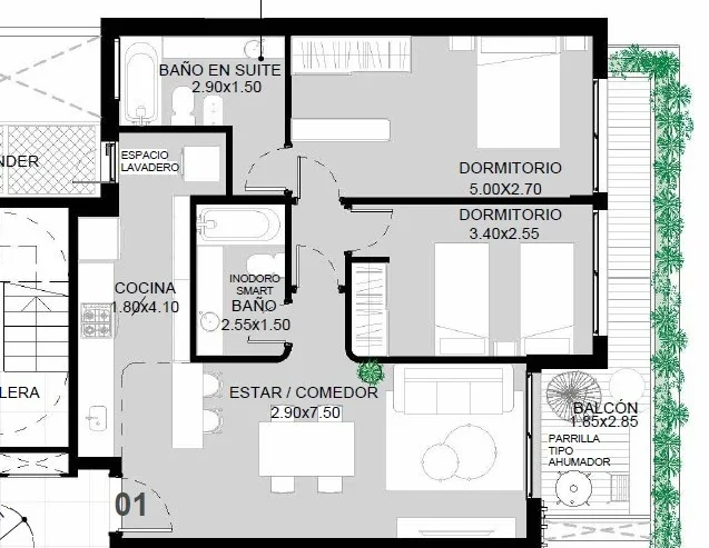 Departamentos 2 dorm con amenities en venta (en construcción) en Martin - Imagen 2