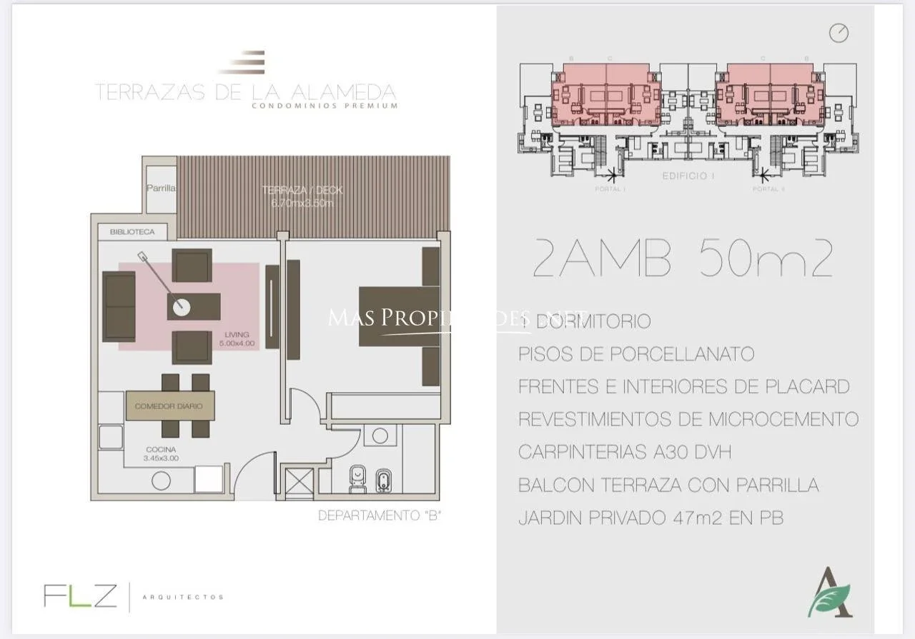 Venta Departamento c/ jardín en La alameda 1 Dormitorio Anticipo Cuotas Canning - Imagen 2