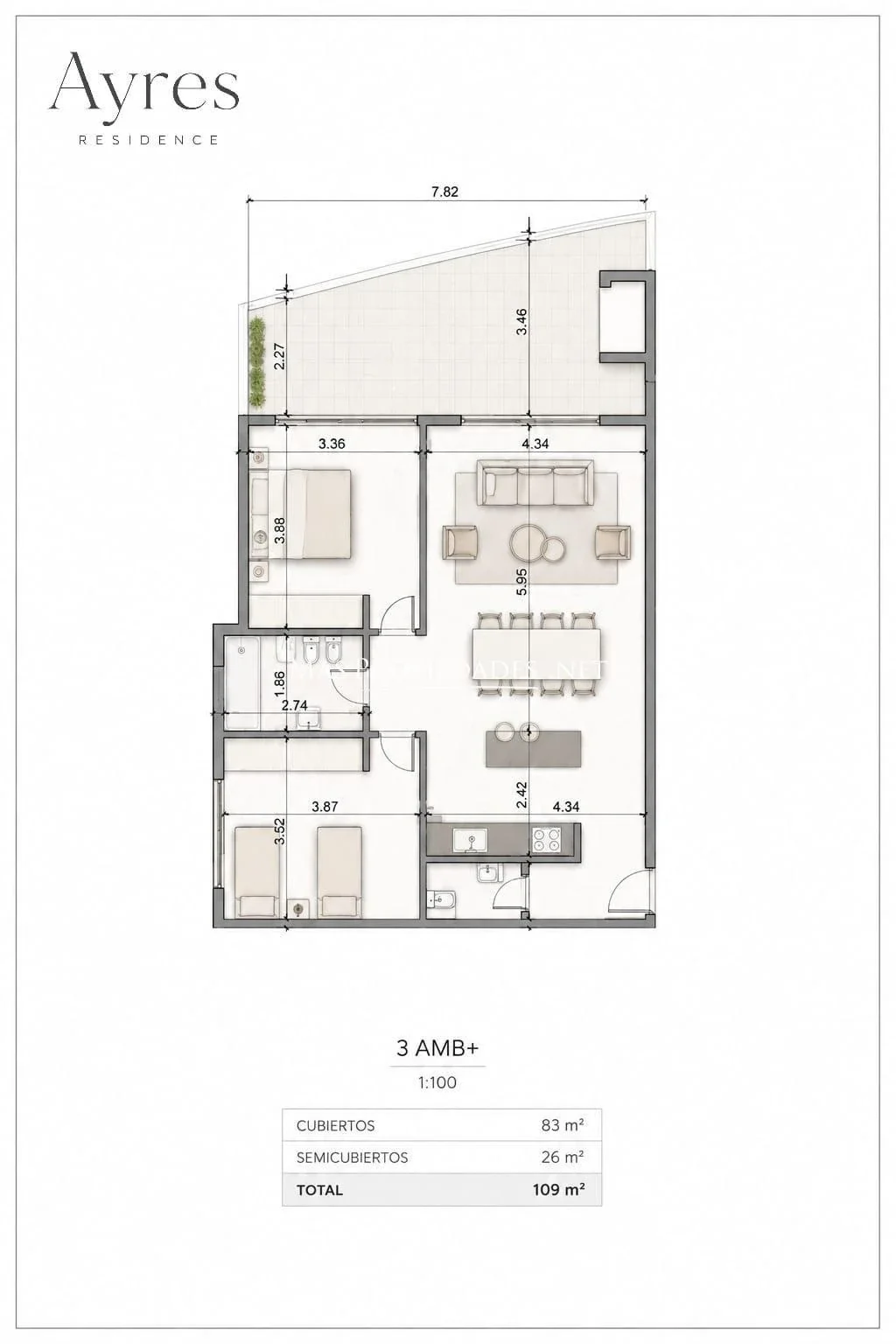 Venta Departamento en Ayres Residence 2 Dormitorios Canning - Imagen 2