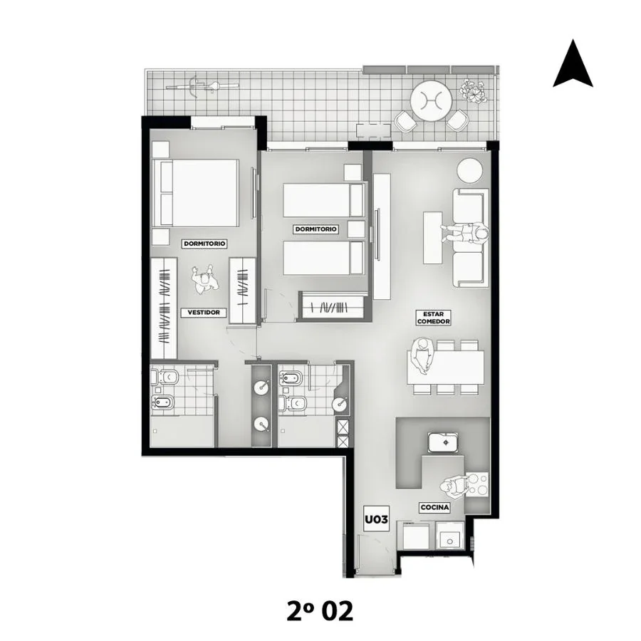 Departamento en venta de 2 dormitorios en Rosario - Imagen 2