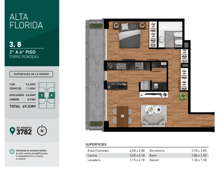 1 dormitorio en venta en La Florida - Imagen 2