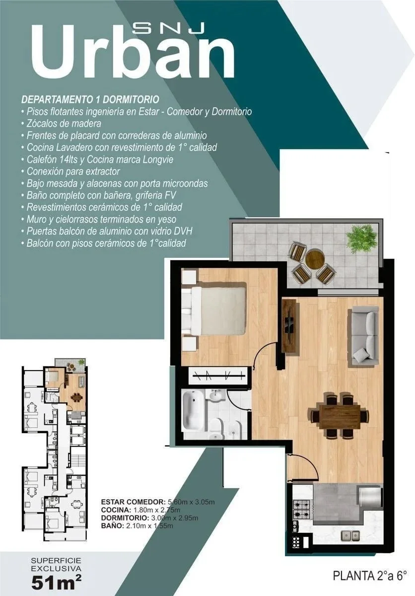 1 dormitorio con cochera a estrenar en venta en Rosario - Imagen 2