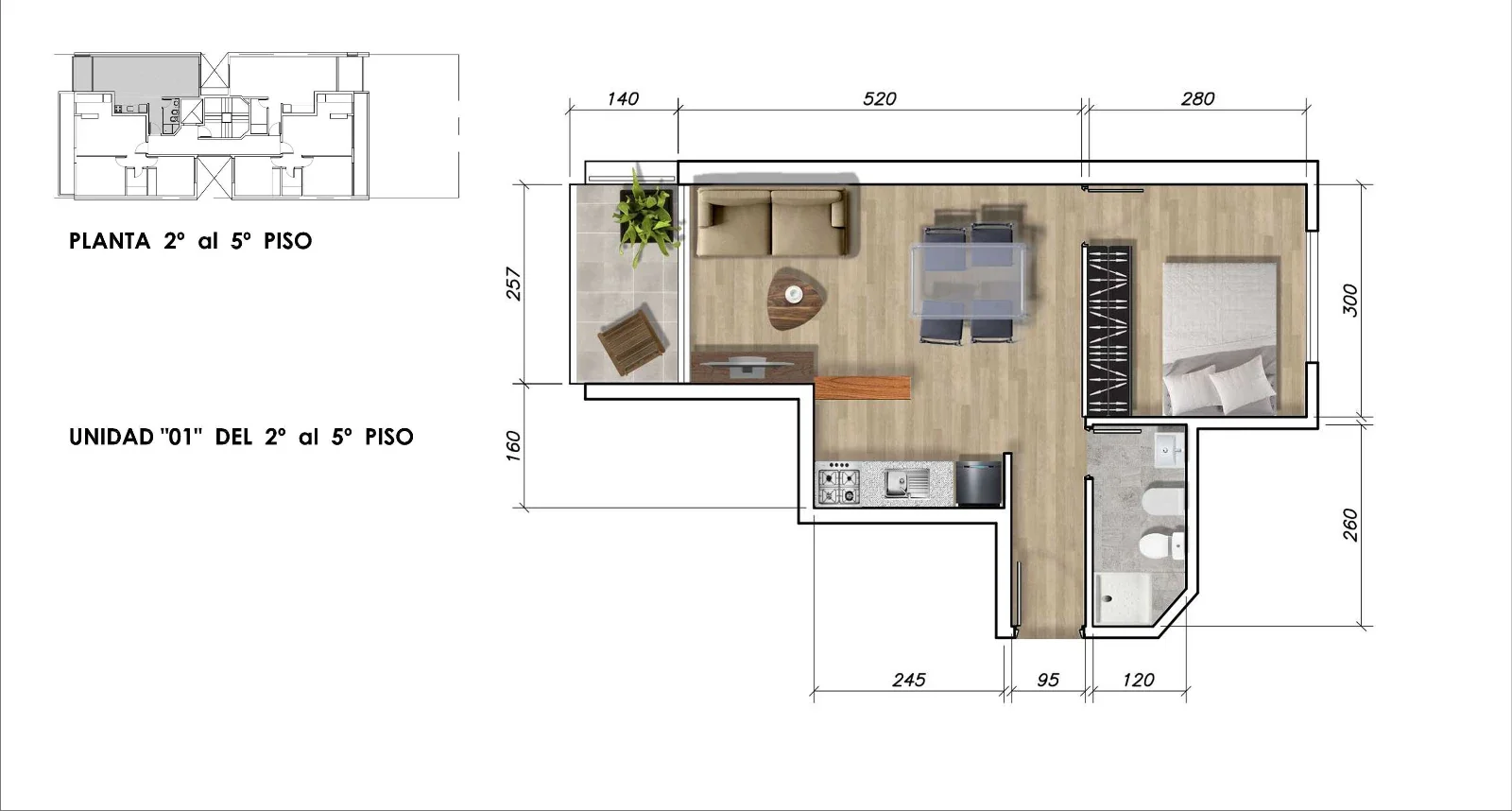 1 dormitorio en alquier con amenities en Rosario - Imagen 2