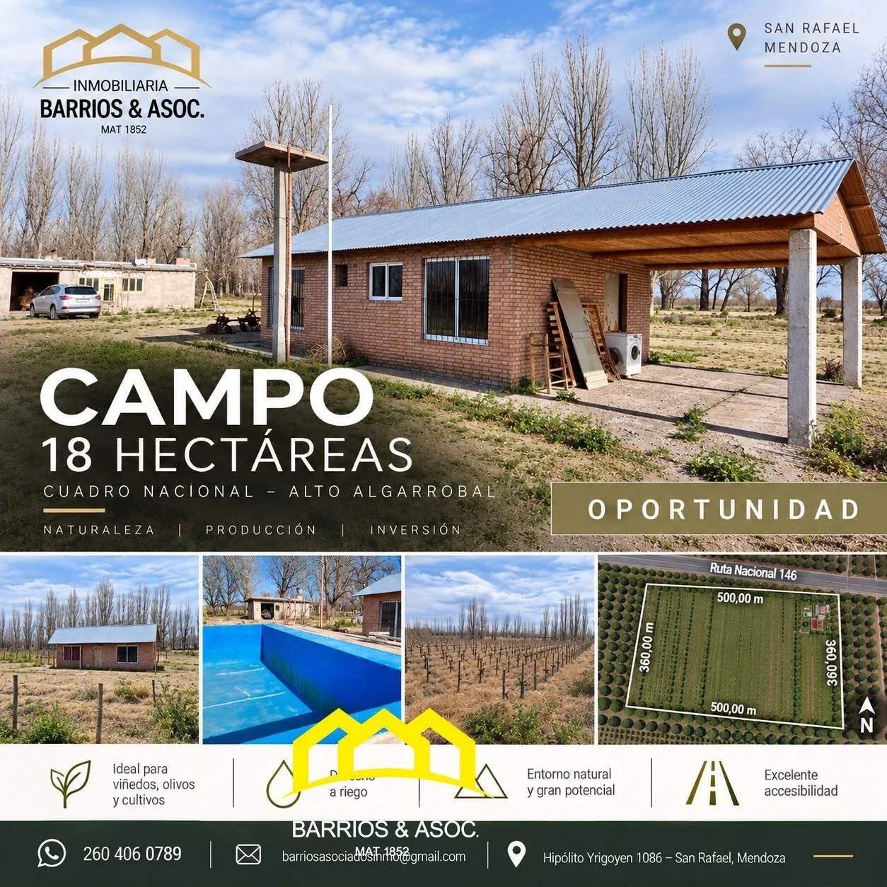 Campo en venta de 180000m2 ubicado en Cuadro Nacional - Imagen 1
