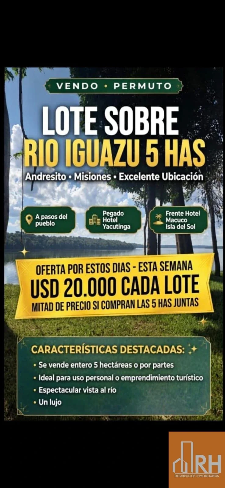 LOTES SOBRE EL RÍO IGUAZÚ: UNA OPORTUNIDAD ÚNICA EN ANDRESITO - Imagen 1