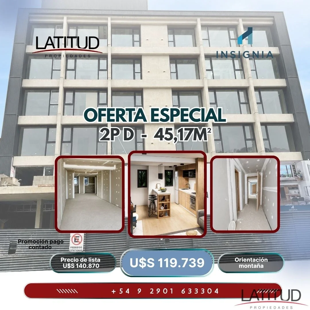 2P-D 15% OFF - 2 ambientes divisibles vista montañas, Insignia Residences. - Imagen 1
