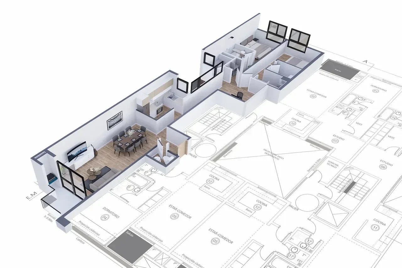Depto 3 Amb + Estudio - Imagen 1