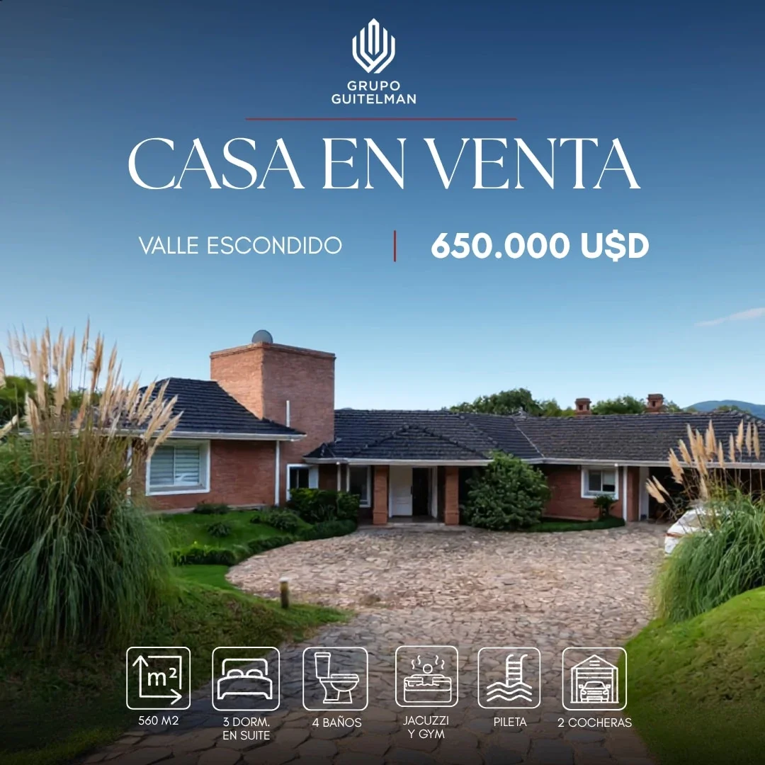 Casa en venta de 3 dorm. en suite con gimnasio y jacuzzi en Valle Escondido - Imagen 1