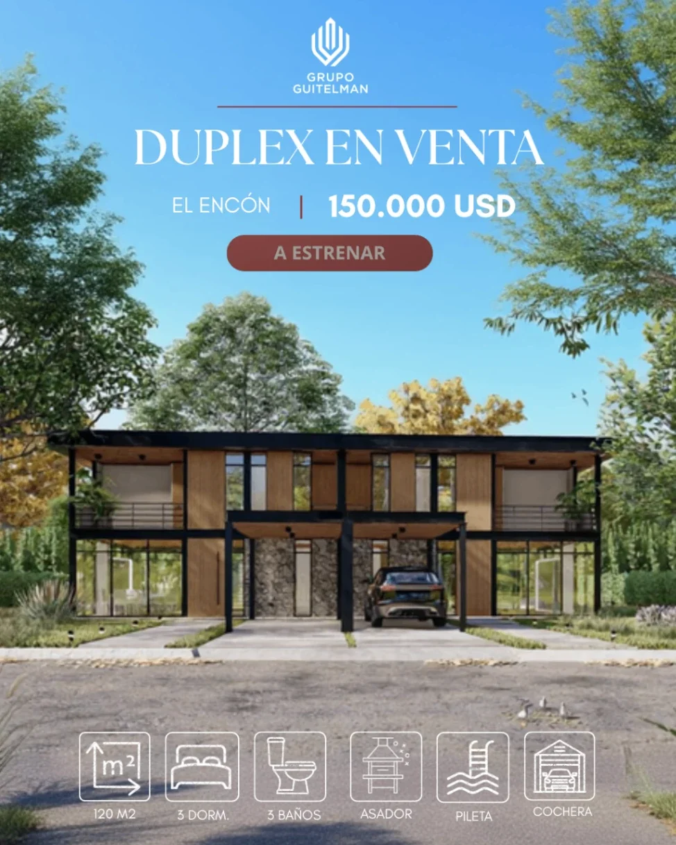 Duplex en VENTA a estrenar en El Encón - 3 dormitorios, pileta, cochera - Imagen 1