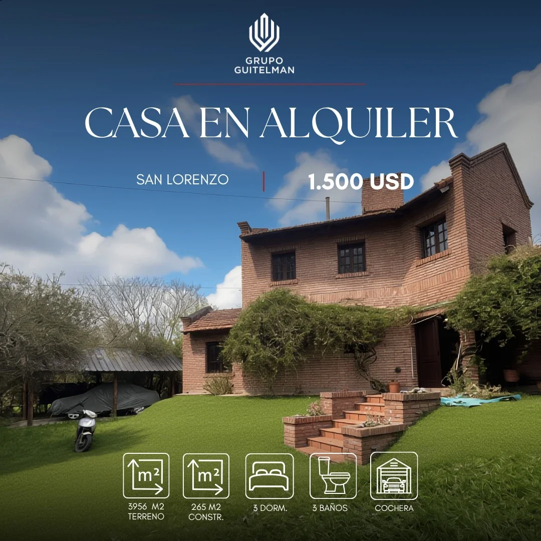 Casa en alquiler de 3 dormitorios c/ cochera en San Lorenzo - Imagen 1