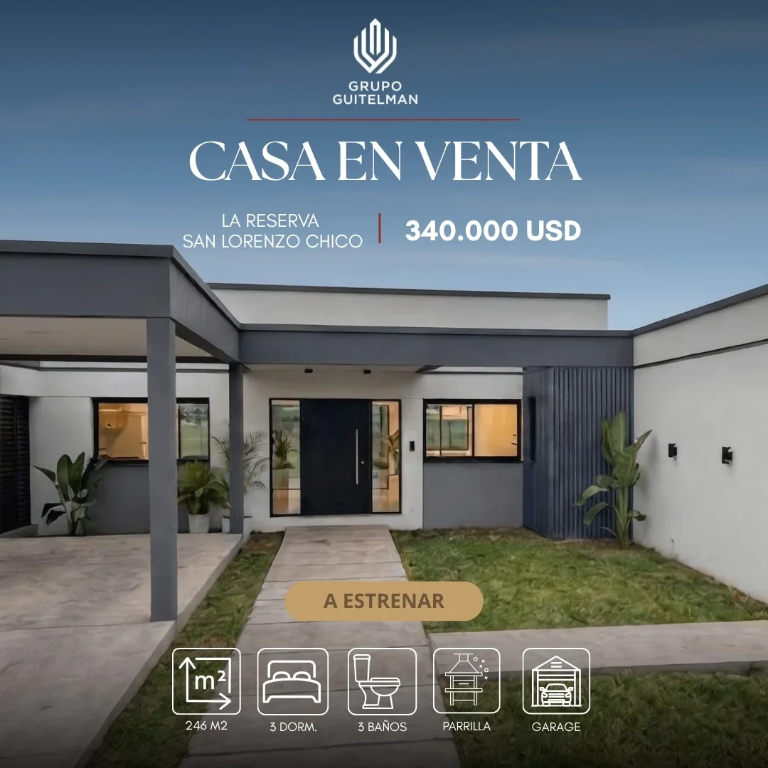 Casa en venta a ESTRENAR en La Reserva, San Lorenzo Chico - Imagen 1