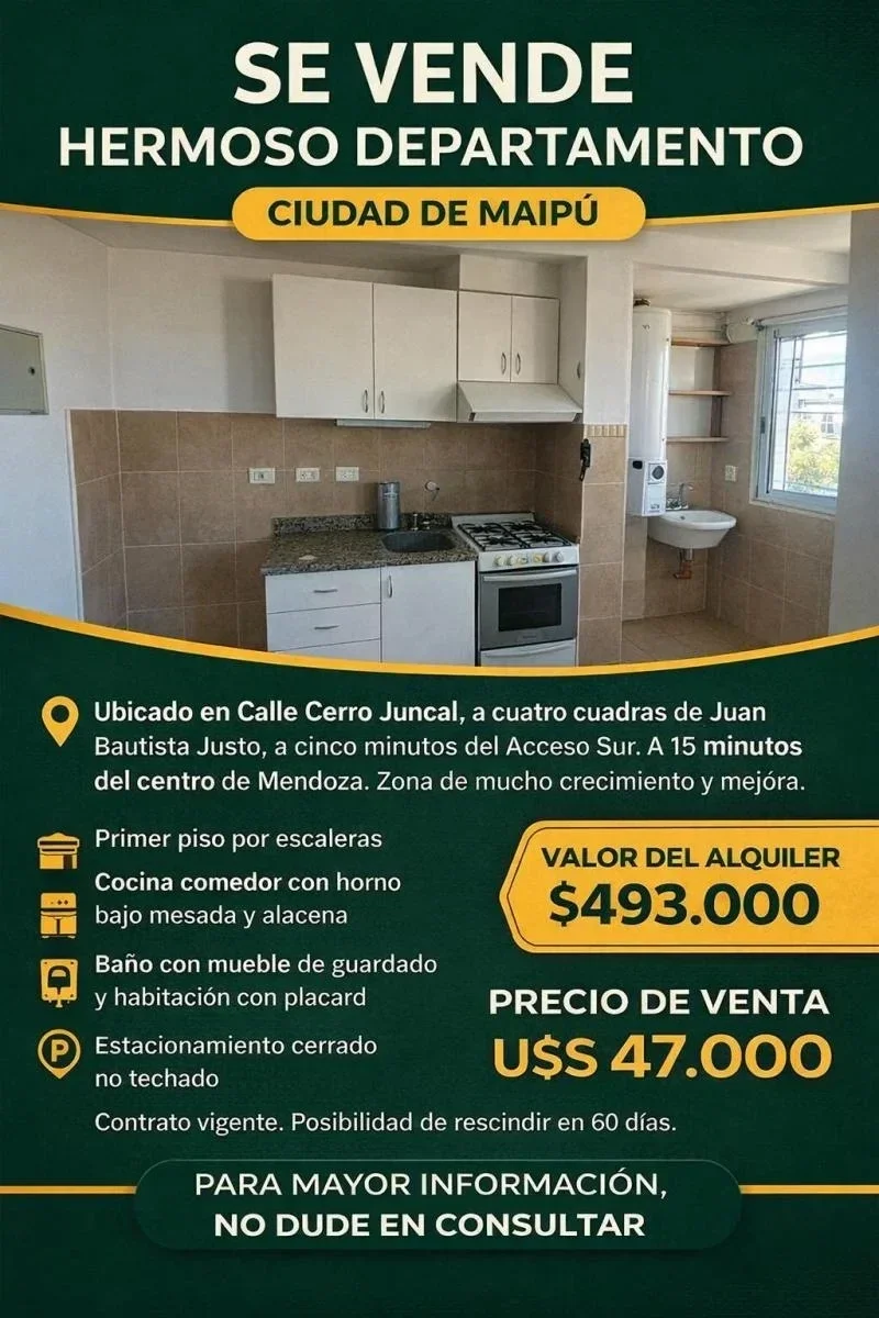 Departamento en venta c/ cochera en Maipú - Imagen 2